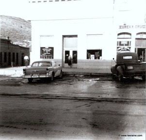 First National Bank and Eureka Drug in the 1950s.